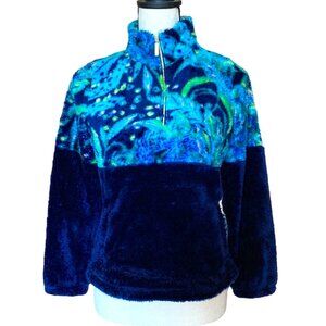 Lilly Pulitzer Keala Sherpa Popover Top Low Tide Navy Catty  Girls 12/14 XL